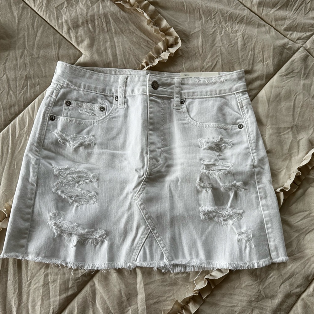 American Eagle Vintage Hi-Rise Stretch Denim skirt - white